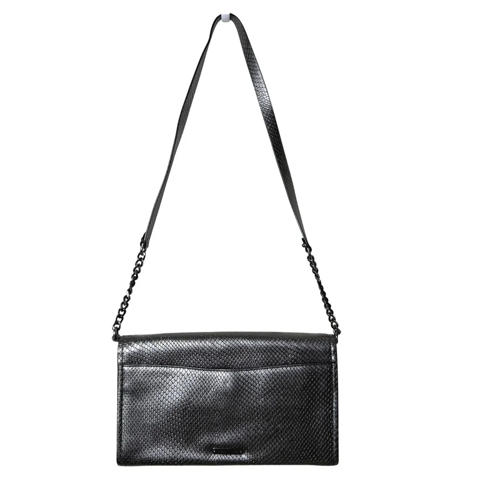 Rebecca Minkoff Jean Convertible Crossbody Bag Clutch Snake Embossed Leather